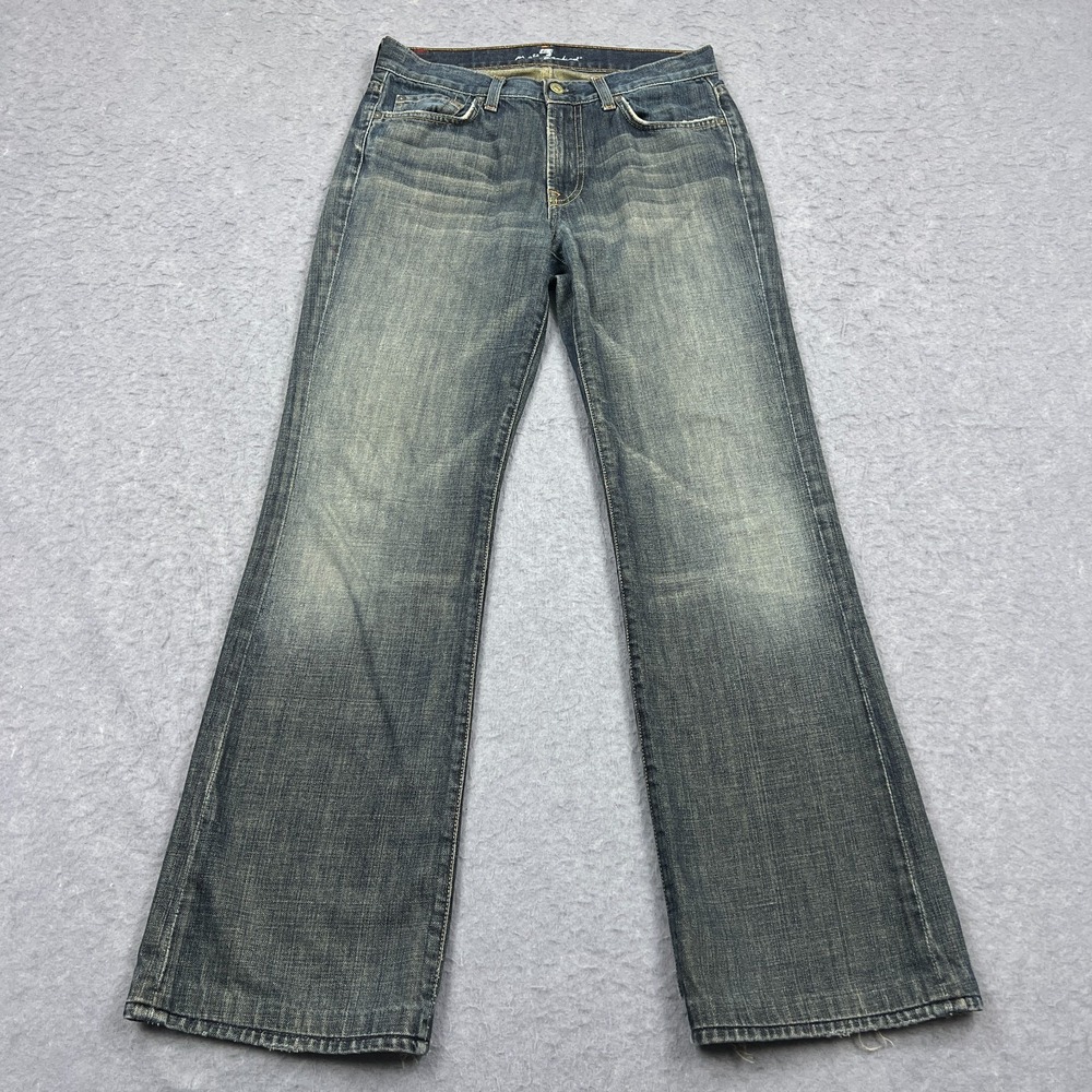 Vtg 7 For All Mankind Bootcut Jeans Women's 29 Denim Slight‎ Flare USA Made